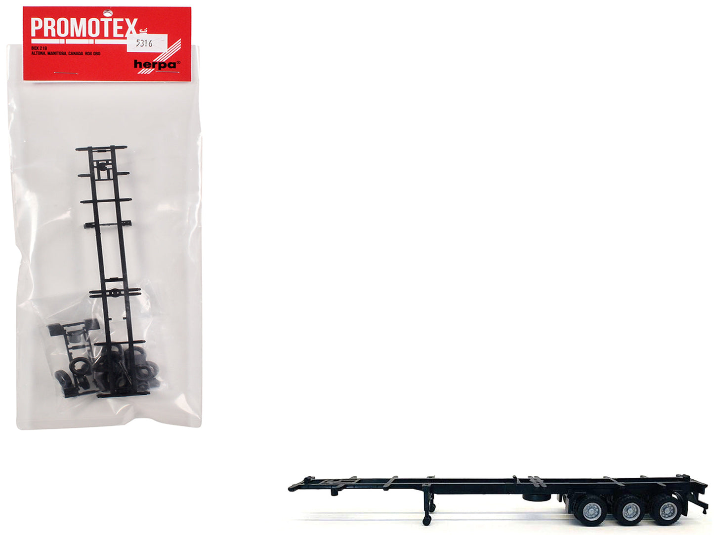 Container Chassis for 3-Axle 48ft Trailer 1/87 (HO) Plastic Model by Promotex free shipping USA