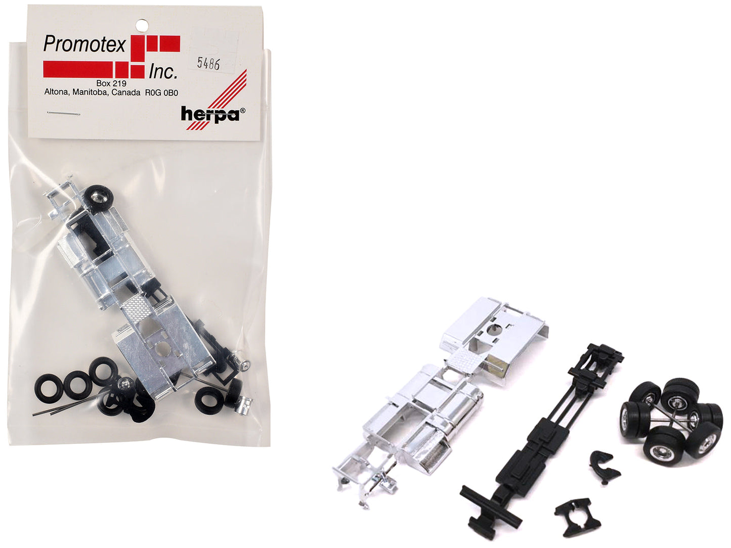 Chrome Chassis Kit for Kenworth or Peterbilt Cab 1/87 (HO) Plastic Model by Promotex free shipping USA