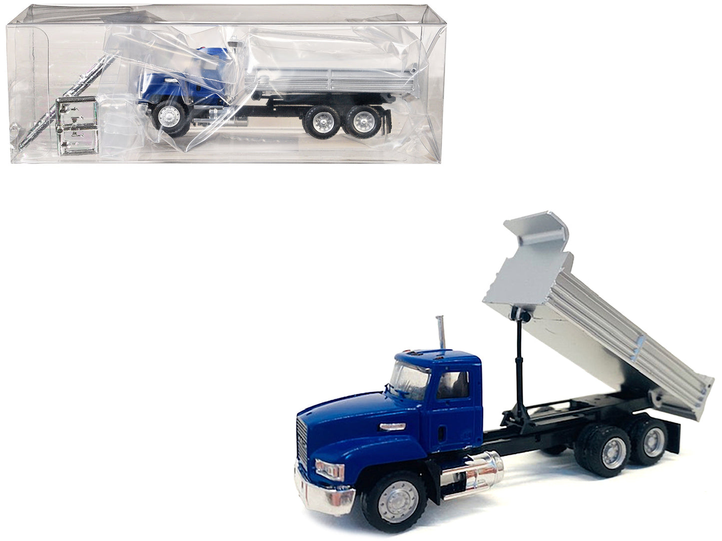 Mack Dump Truck Blue 1/87 (HO) Plastic Model Car by Promotex free shipping USA