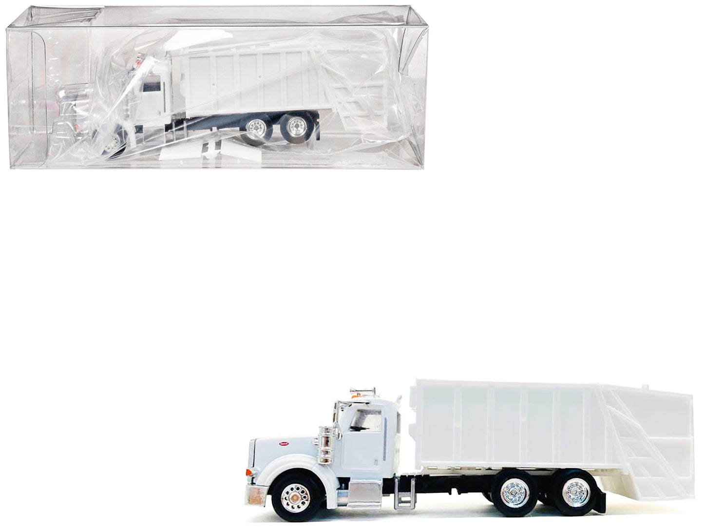 Peterbilt 367 Garbage Truck White 1/87 (HO) Plastic Model Car by Promotex free shipping USA