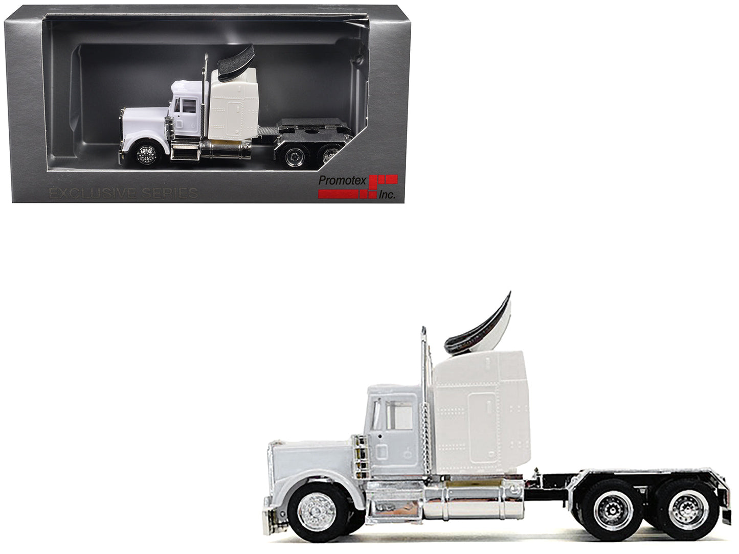 Kenworth W900 Sleeper Cab White 1/87 (HO) Plastic Model Car by Promotex free shipping USA