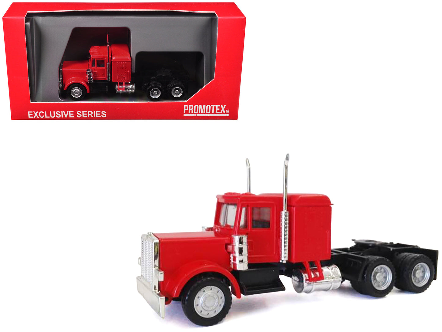 Peterbilt Long Tractor Red 1/87 (HO) Plastic Model Car by Promotex free shipping USA