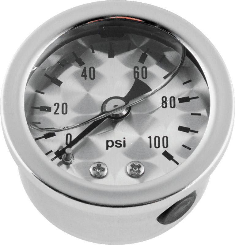 Bikers Choice 0-100 PSI Oil Pressure Gauge Engine Turned Face SS Bezel Liquid Filled Universal Cstm 496461