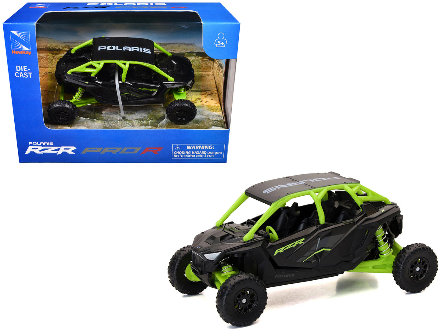 Polaris RZR Pro R UTV Black and Lime Green Diecast Model by New Ray free shipping USA