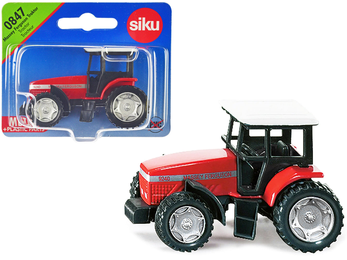 Massey Ferguson 9240 Tractor Red with White Top Diecast Model by Siku free shipping USA