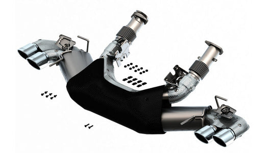 FR SPORT Borla 2020 Chevrolet Corvette C8 6.2L S-Type Exhaust System Dual Round A/C Tips 4inx...
