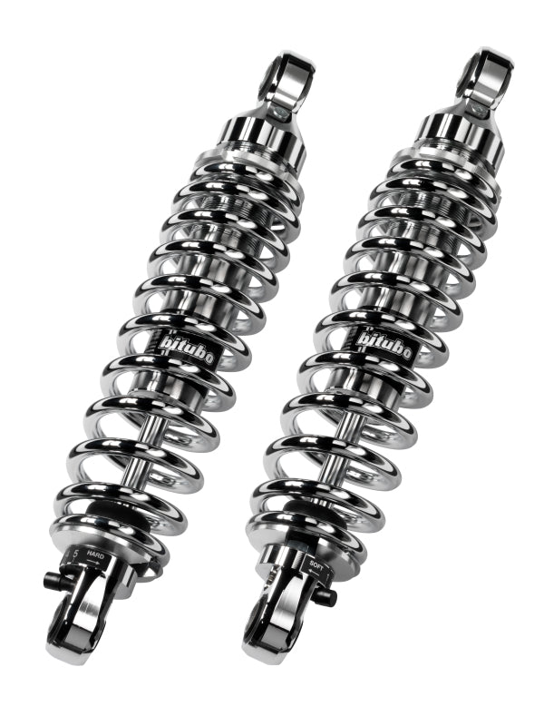 Bitubo Suspension Bitubo WME0 Twinshocks Adjustable: Spring Preload, Rebound, Length 321mm, Chrome Edition HD028WME03