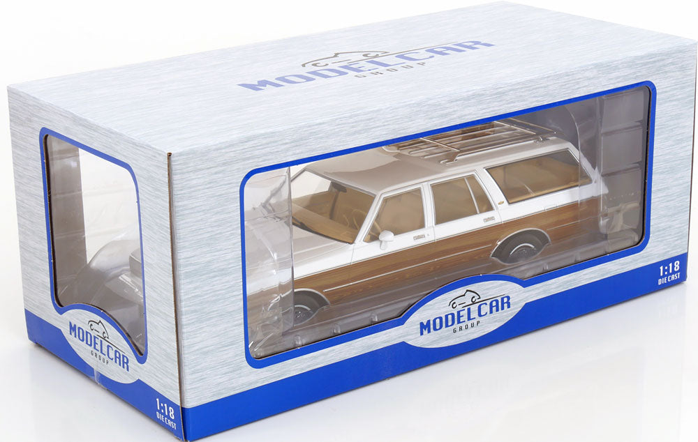 MCG 1985 Chevrolet Caprice Station Wagon White w/ Wood Grain 1:18