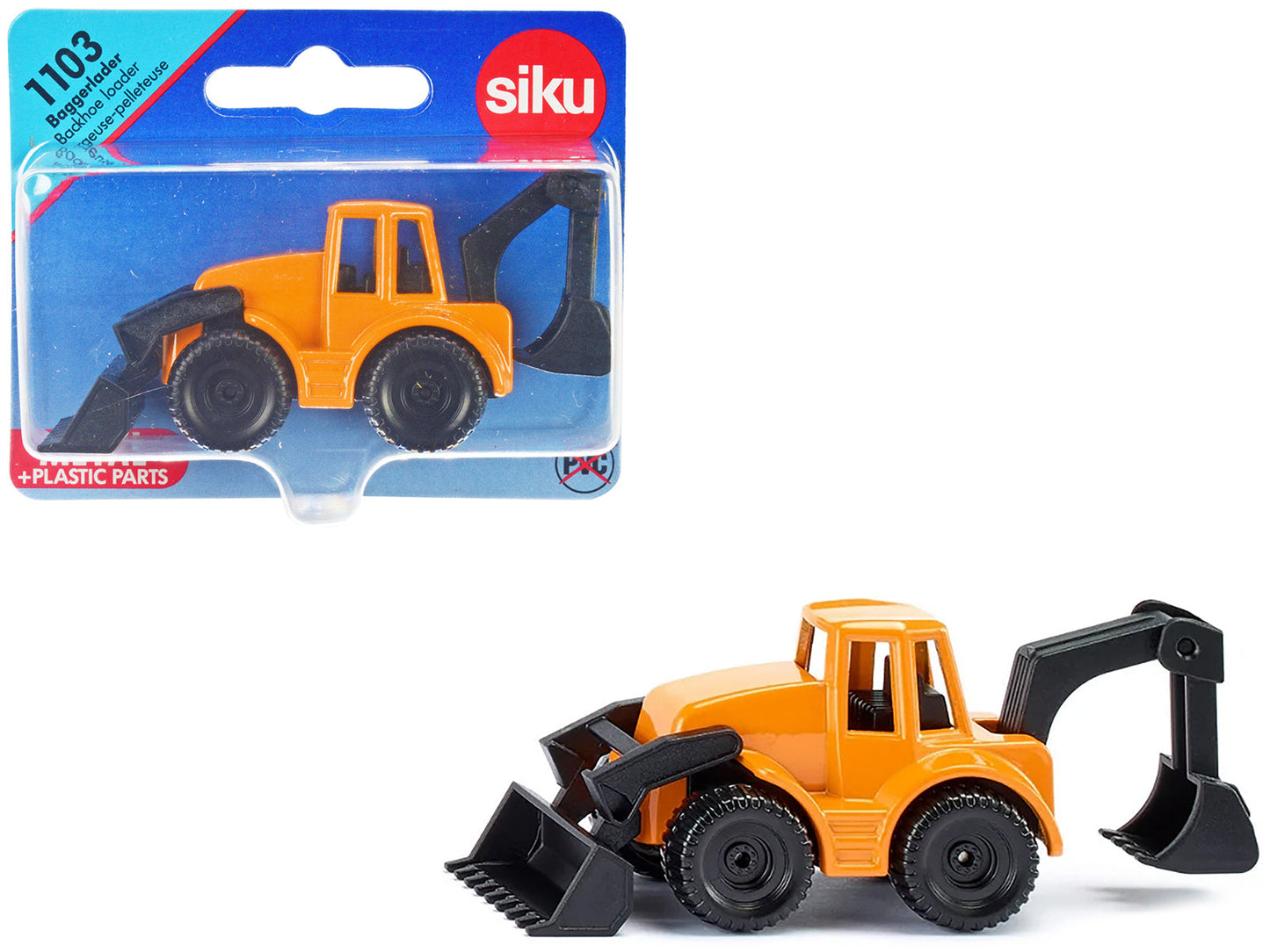 Backhoe Loader Yellow and Black Diecast Model by Siku free shipping USA