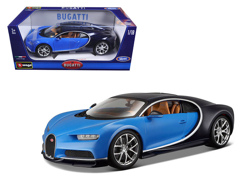 2016 Bugatti Chiron Blue 1/18 Diecast Model Car by Bburago free shipping USA