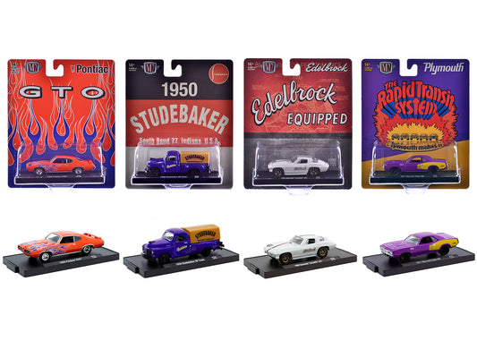 "Auto-Drivers" Set of 4 pieces in Blister Packs Release 123 Limited Edition to 9600 pieces Worldwide 1/64 Diecast Model Cars by M2 Machines free shipping USA