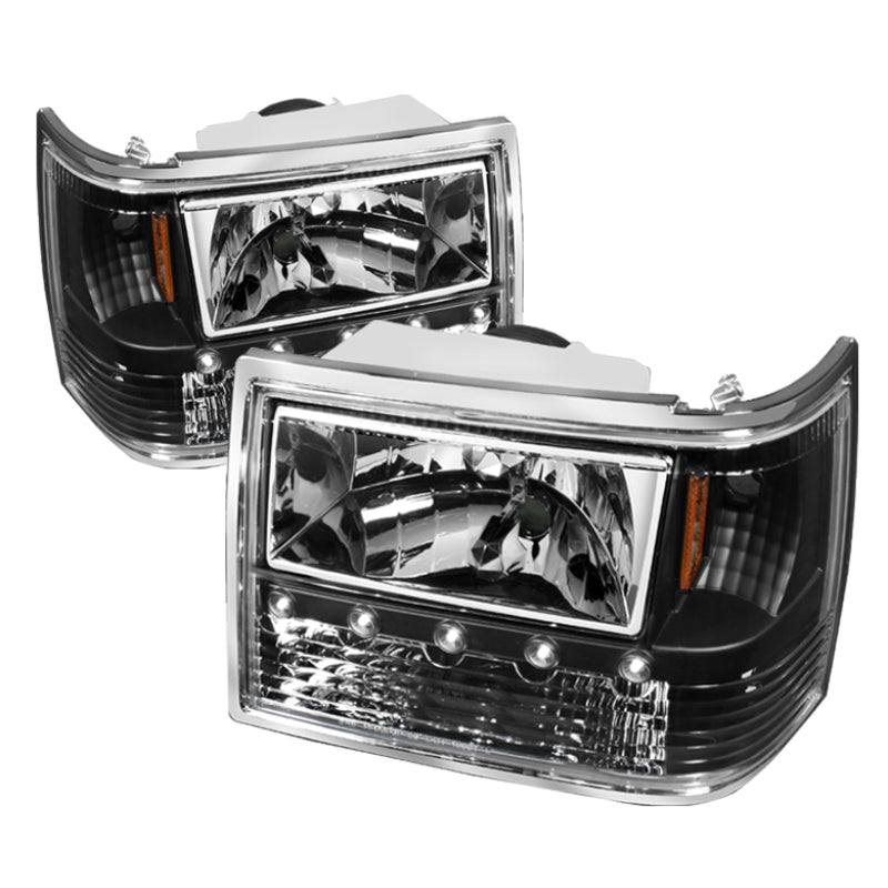 FR SPORT SPYDER Xtune Jeep Grand Cherokee 93-98 1Pc Crystal Headlights Black...