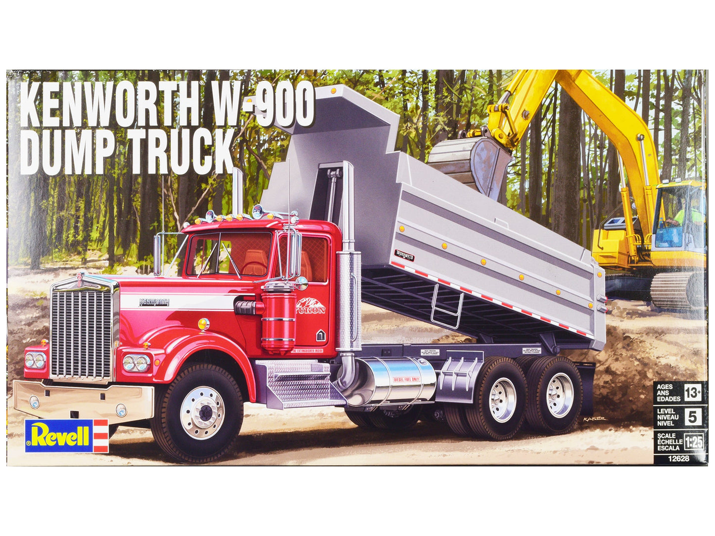 Level 5 Model Kit Kenworth W-900 Dump Truck 1/25 Scale Model by Revell free shipping USA
