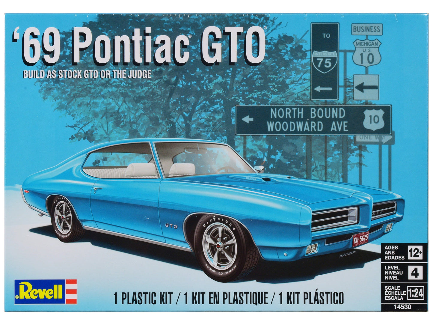 Level 4 Model Kit 1969 Pontiac GTO 2-in-1 Kit 1/24 Scale Model by Revell free shipping USA
