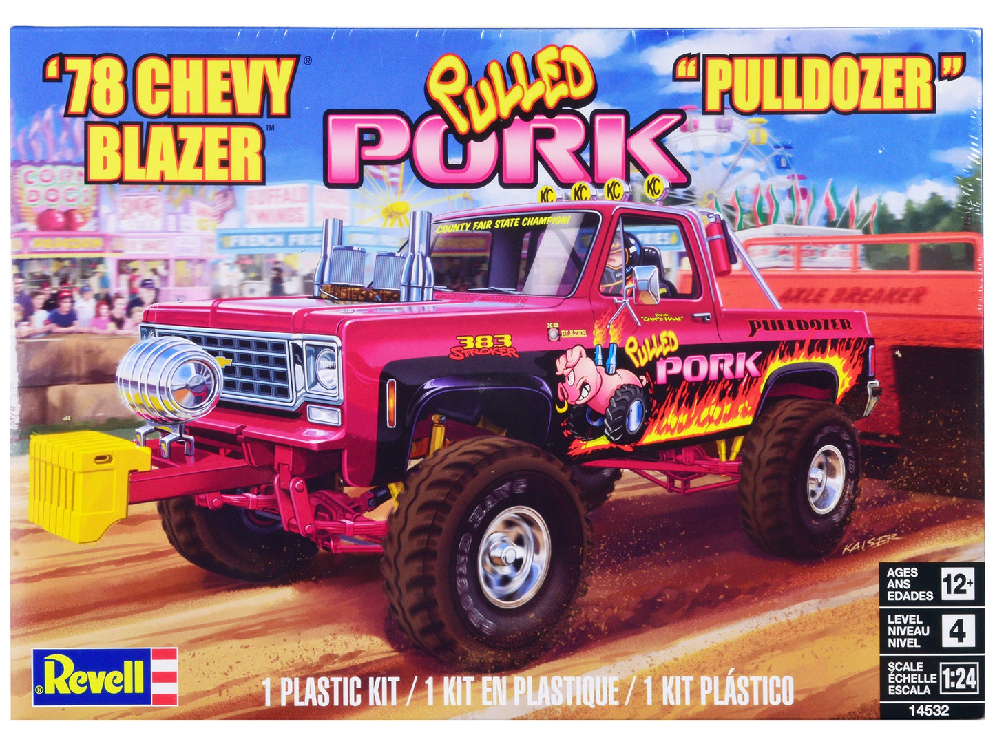 Level 4 Model Kit 1978 Chevrolet Blazer Pickup Truck "Pulled Pork Pulldozer" 1/24 Scale Model by Revell free shipping USA
