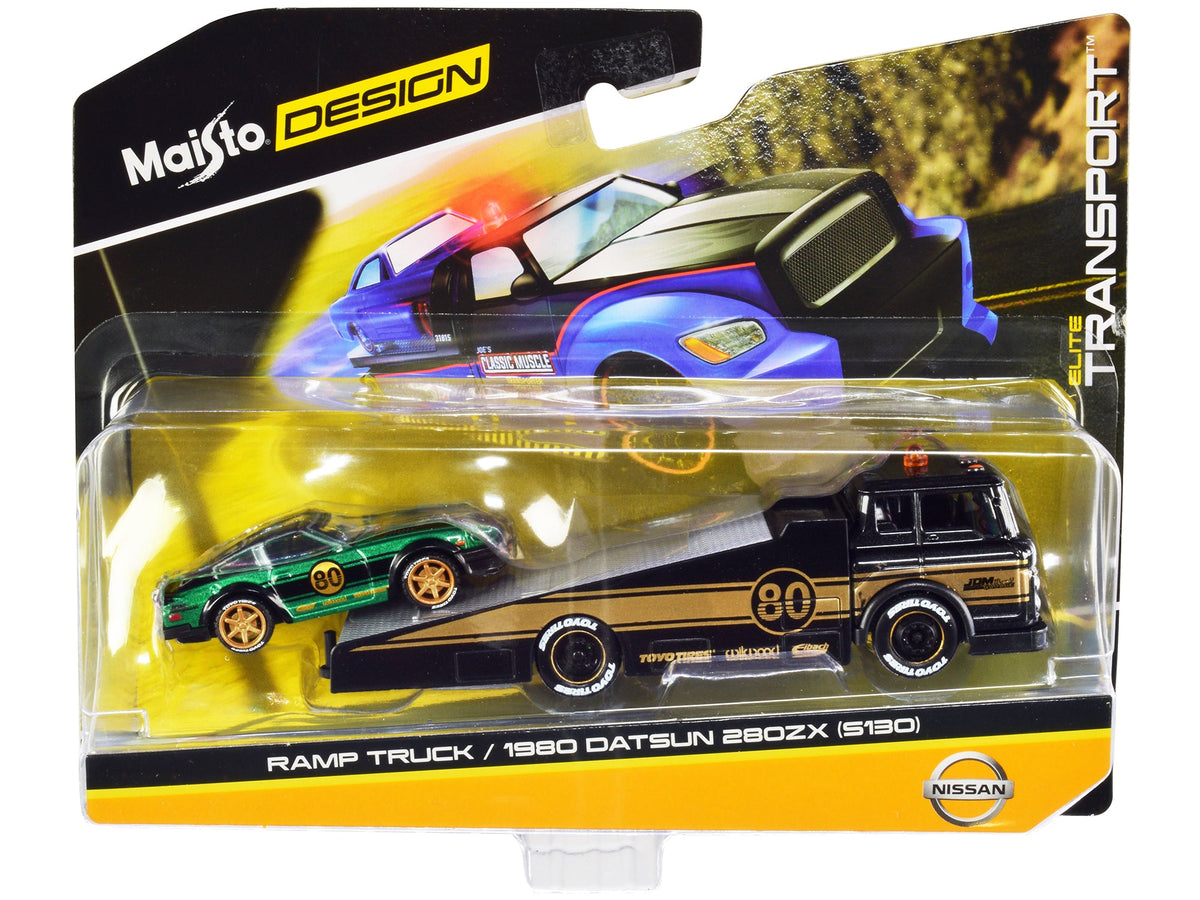 Rapid Vehicles Ramp Truck #80 Dark Gray Metallic with Gold Metallic Stripes "JDM Garage" and 1980...
