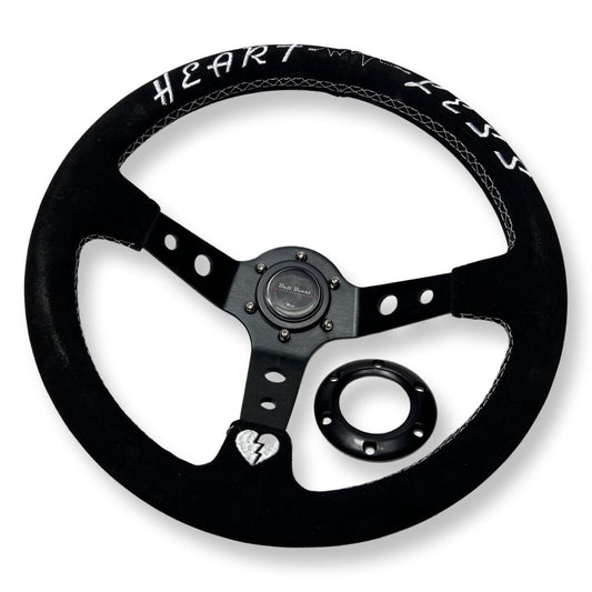 Bull Boost Performance 3"DEEP DISH 6-BOLT STEERING WHEEL BLACK SUEDE FOR Dodge GM Buick Chevy...
