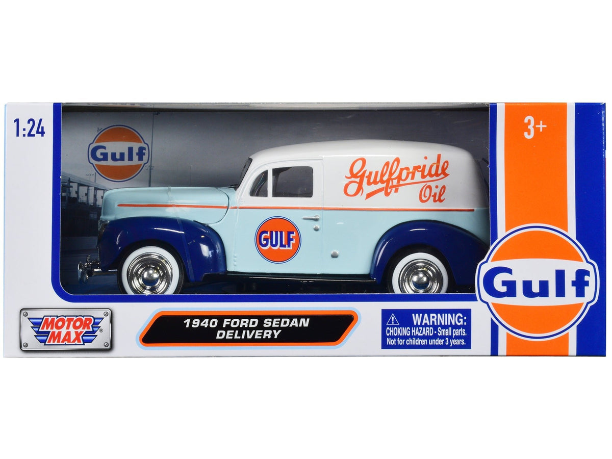 Rapid Vehicles 1940 Ford Sedan Delivery Light Blue and White "Gulf Oil-Gulfpride" "Gulf Die-Cast...