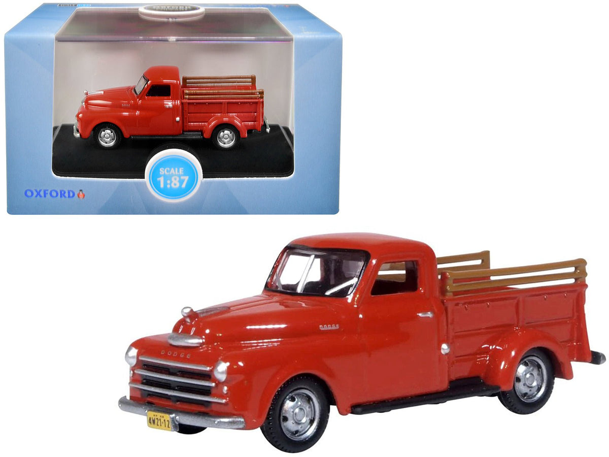 Rapid Vehicles 1948 Dodge B-1B Pickup Truck Red 1/87 (HO) Scale Diecast Model Car by Oxford...