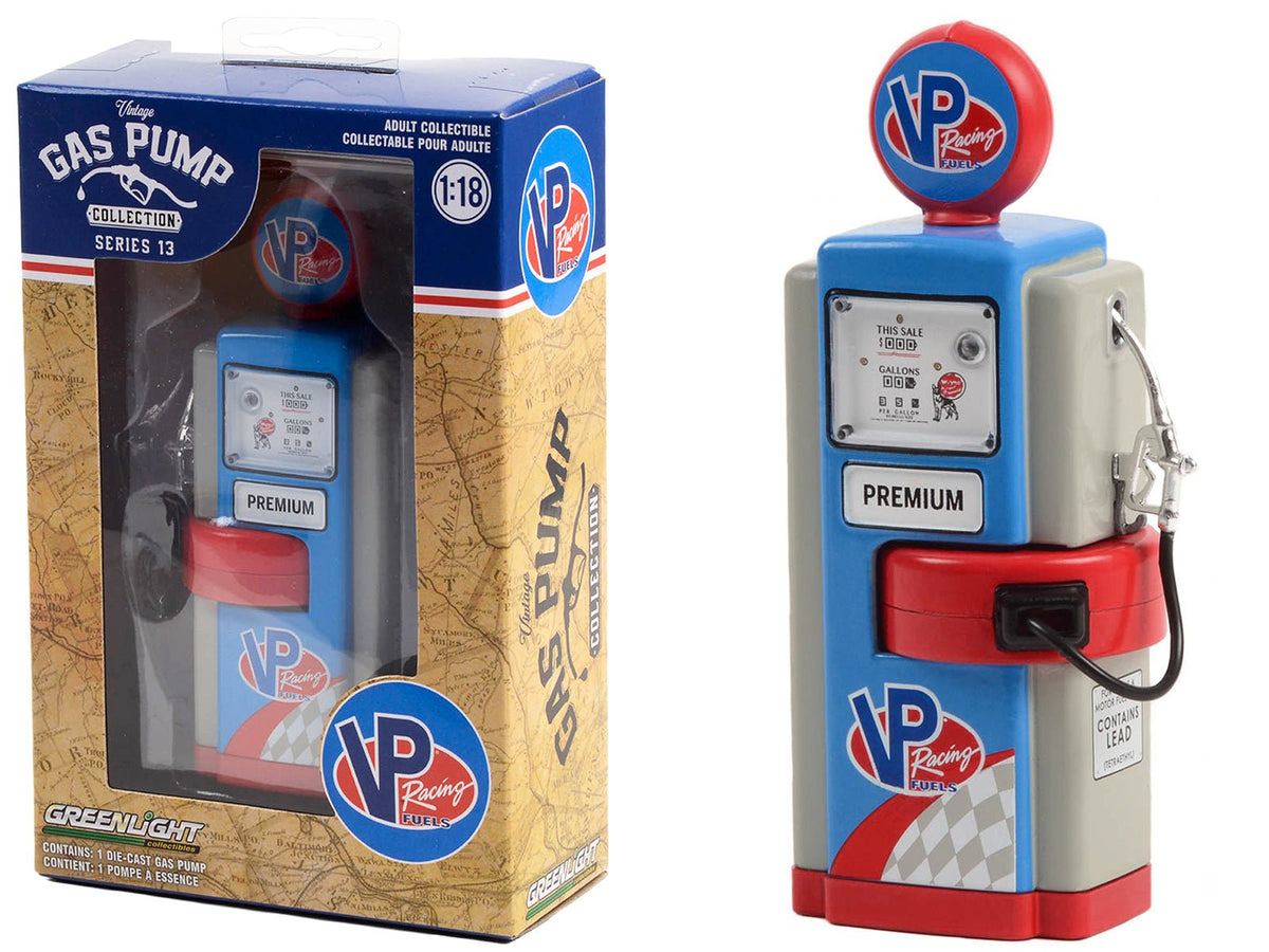 Rapid Vehicles 1948 Wayne 100-A Gas Pump "VP Racing Fuels" Blue and Gray "Vintage Gas Pumps"...