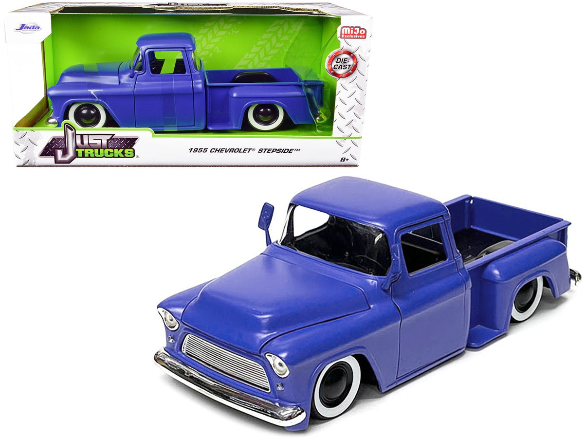 Rapid Vehicles 1955 Chevrolet Stepside Pickup Truck Matt Blue "Just Trucks" Series 1/24 Diecast...