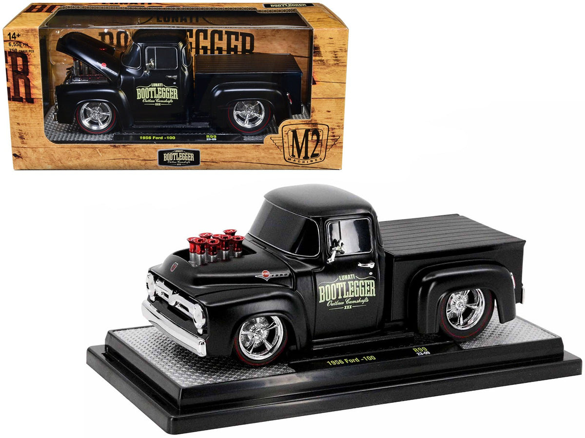 Rapid Vehicles 1956 Ford F-100 Pickup Truck Matt Black "Lunati Bootlegger" Limited Edition to...