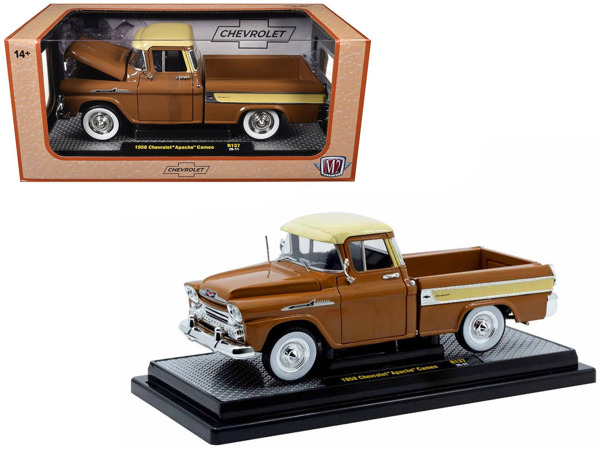 Rapid Vehicles 1958 Chevrolet Apache Cameo Pickup Truck Brown with Beige Top Limited Edition to...