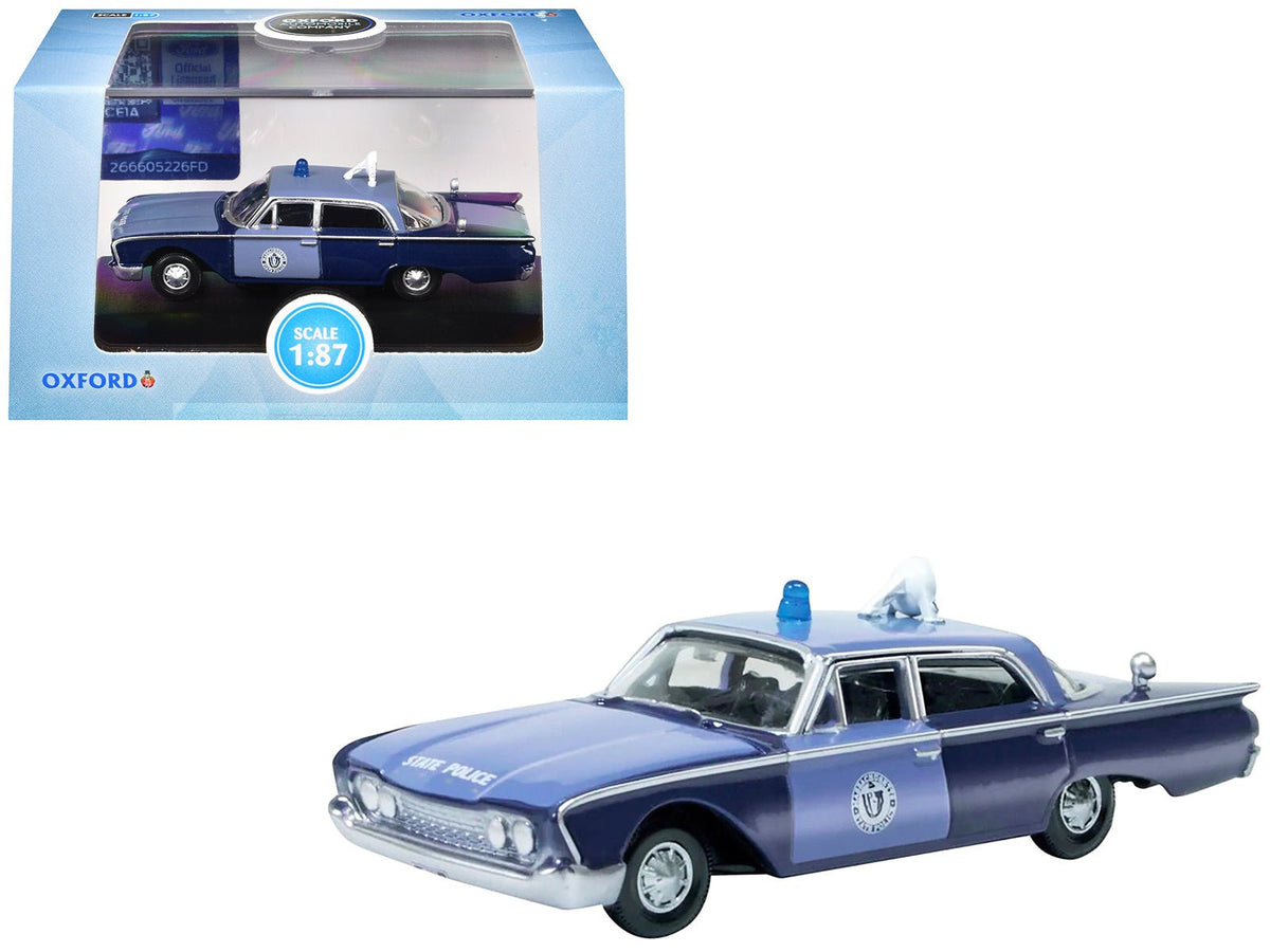 Rapid Vehicles 1960 Ford Fairlane Sedan "Massachusetts State Police Radar Car" Blue Two-Tone 1/87...