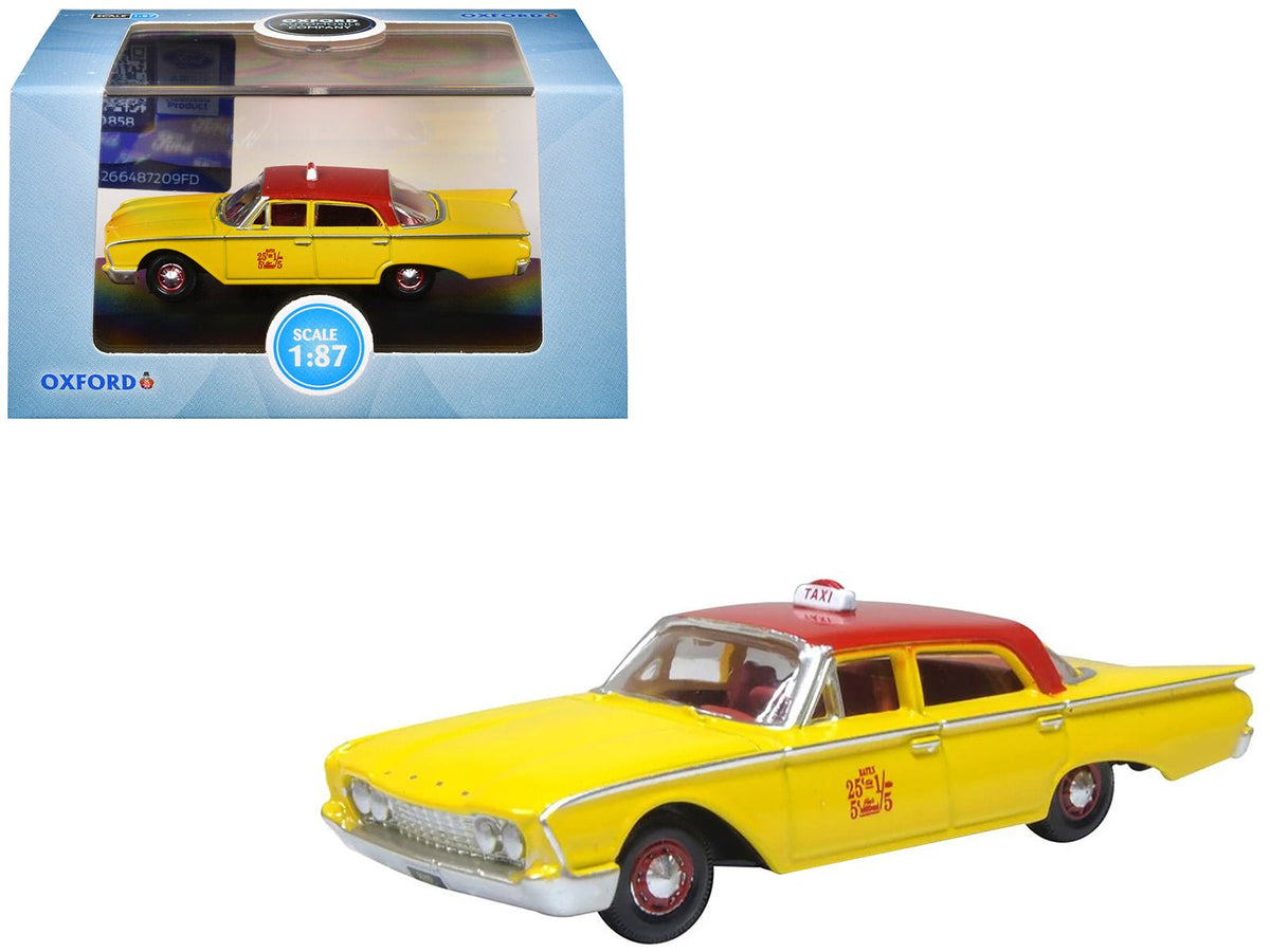 Rapid Vehicles 1960 Ford Fairlane Sedan "NYC Taxi" Yellow with Red Top and Interior 1/87 (HO)...