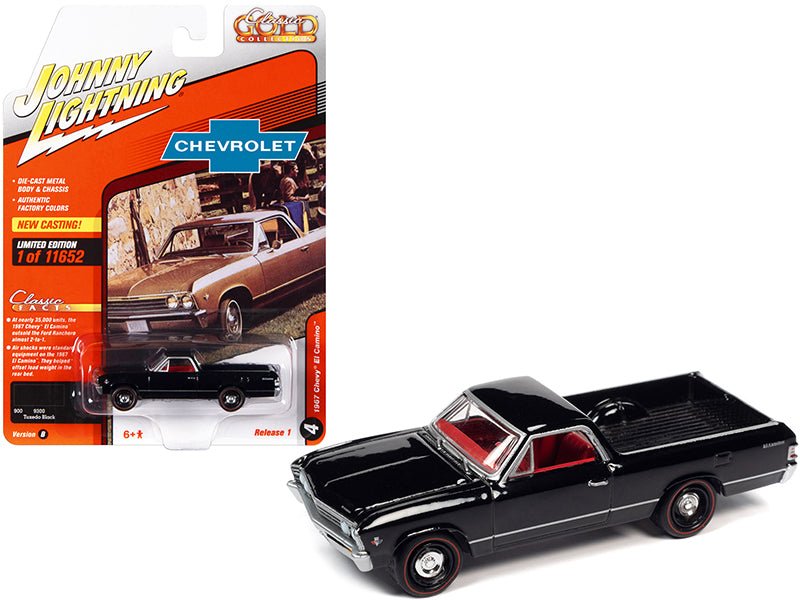 Rapid Vehicles 1967 Chevrolet El Camino Tuxedo Black with Red Interior "Classic Gold Collection"...