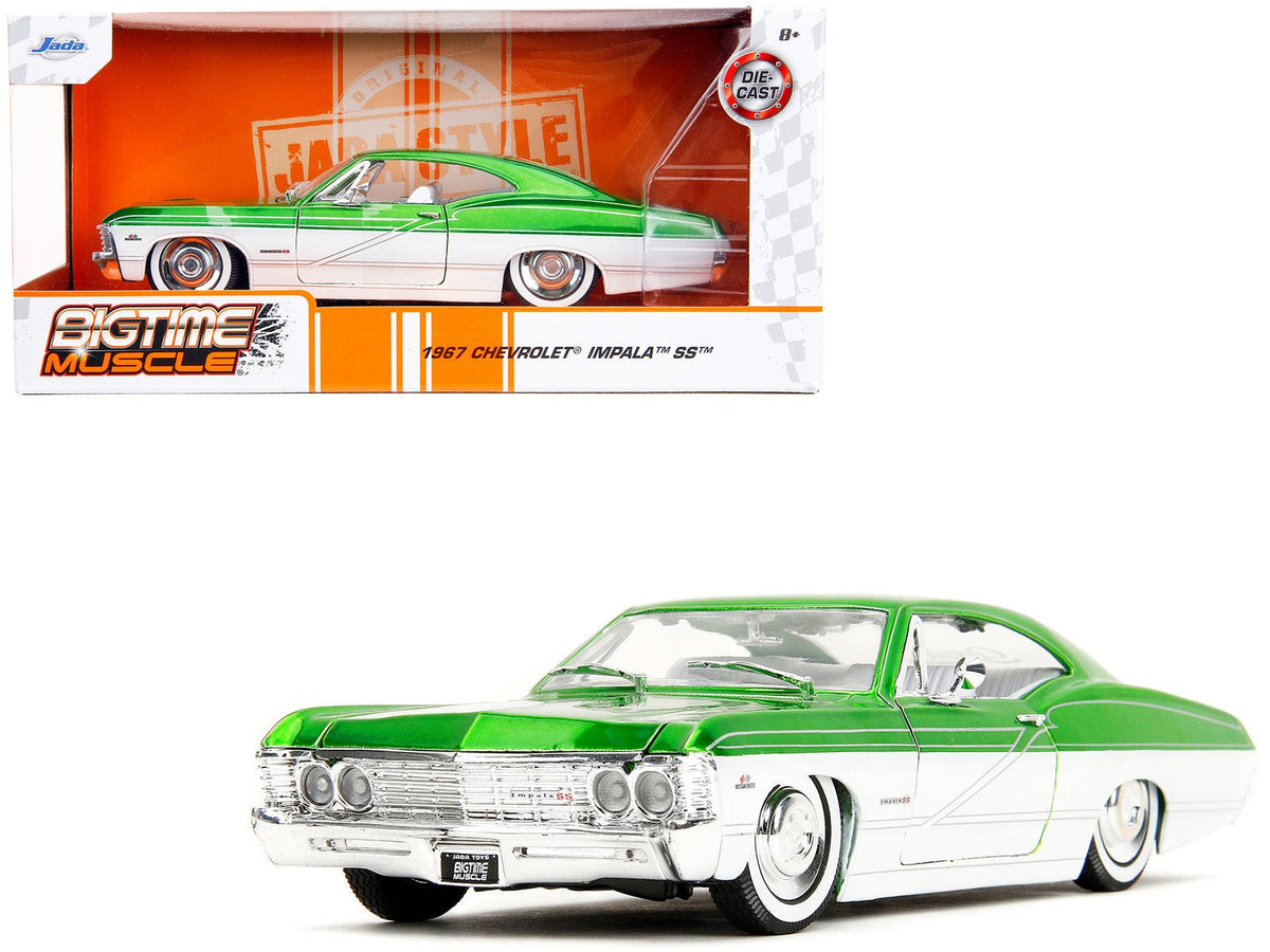 Rapid Vehicles 1967 Chevrolet Impala SS Green Metallic and White with White Interior "Bigtime...