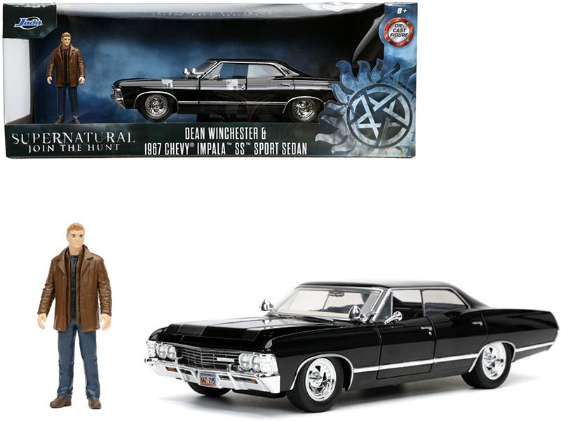Rapid Vehicles 1967 Chevrolet Impala SS Sport Sedan Black and Dean Winchester Diecast Figurine...