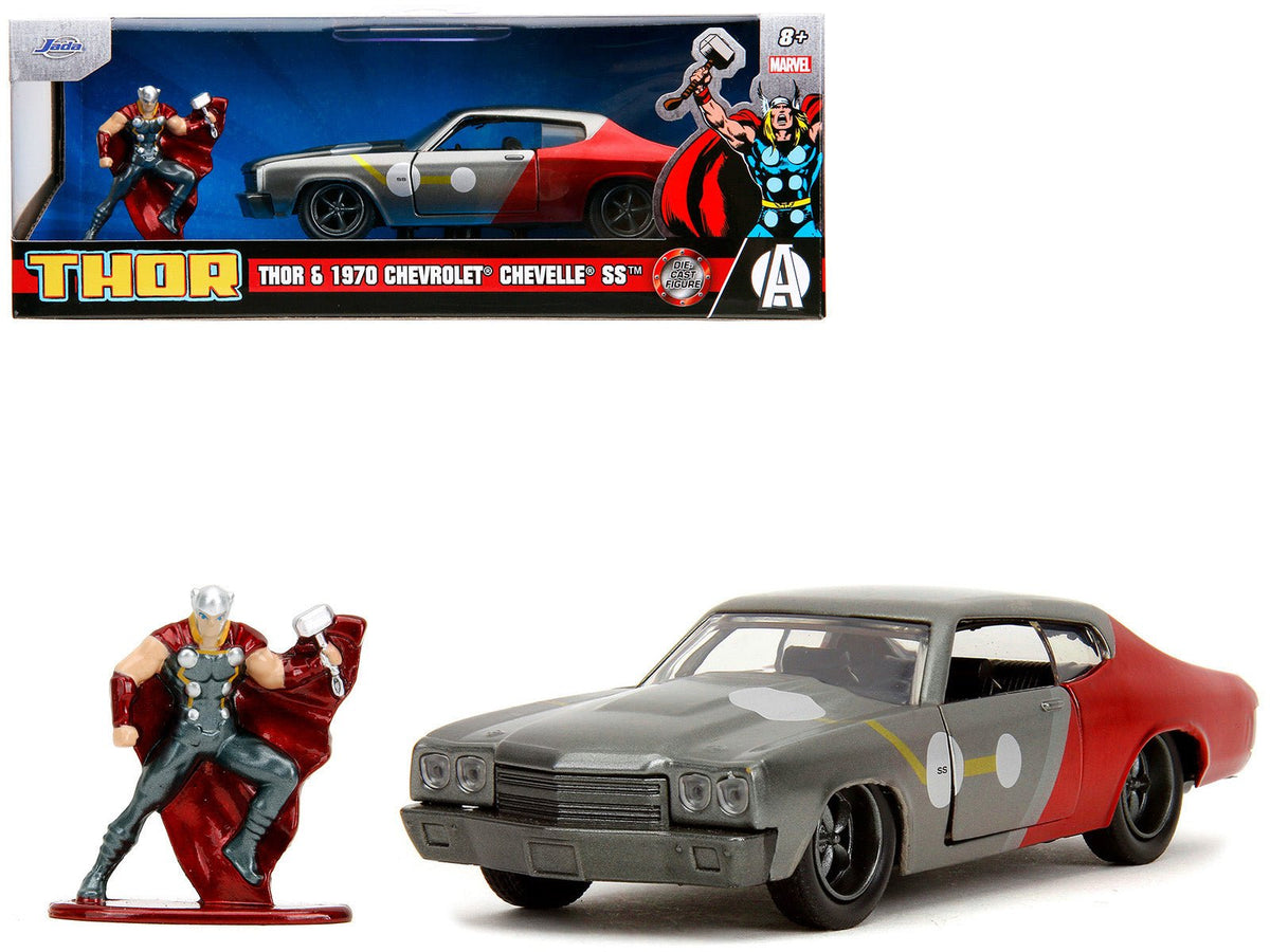 Rapid Vehicles 1970 Chevrolet Chevelle SS Gray Metallic and Red Metallic with Black Hood and Thor...