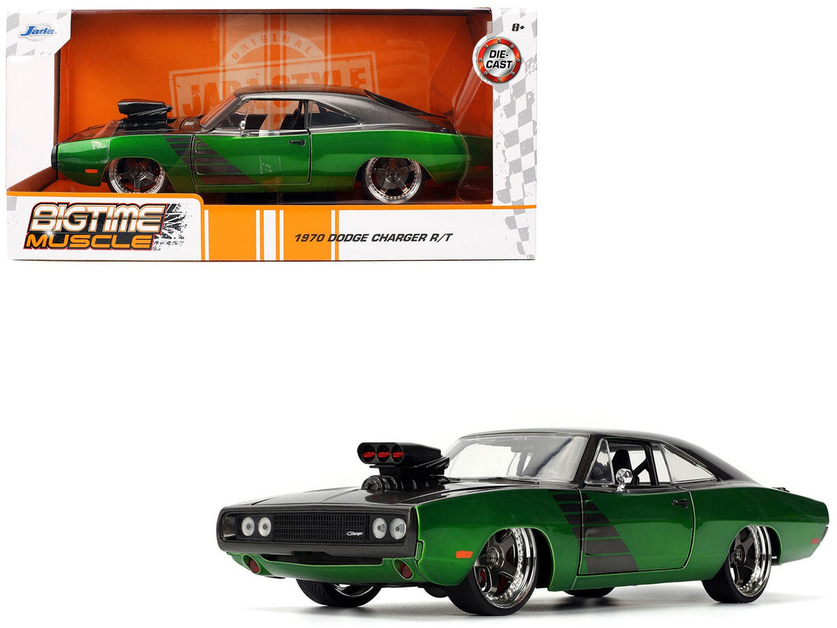 Rapid Vehicles 1970 Dodge Charger R/T Dark Gray Metallic and Green Metallic with Dark Gray...