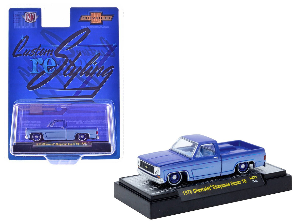 Rapid Vehicles 1973 Chevrolet Cheyenne Super 10 Pickup Truck "Custom Re-Styling" Blue and Light...