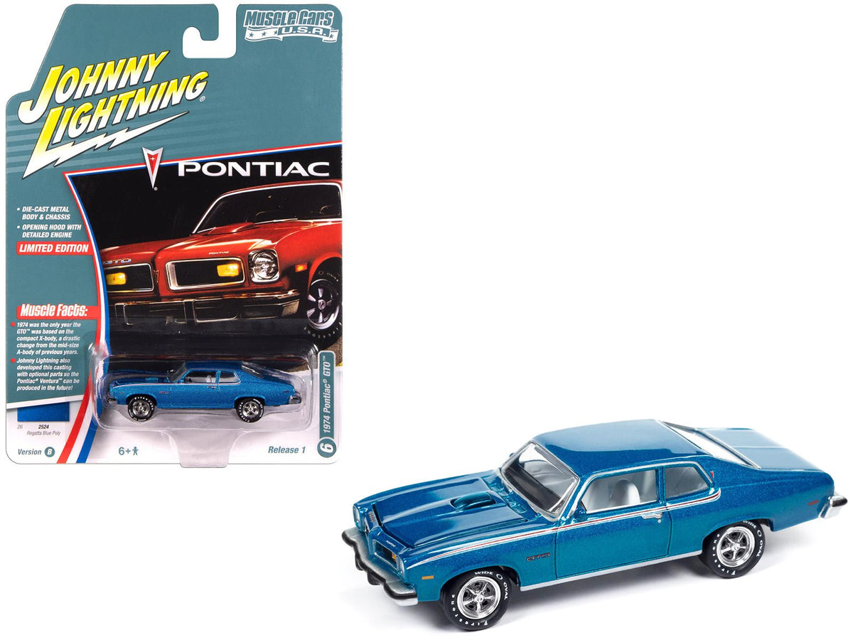 Rapid Vehicles 1974 Pontiac GTO Regatta Blue Metallic with White Interior "Muscle Cars USA"...