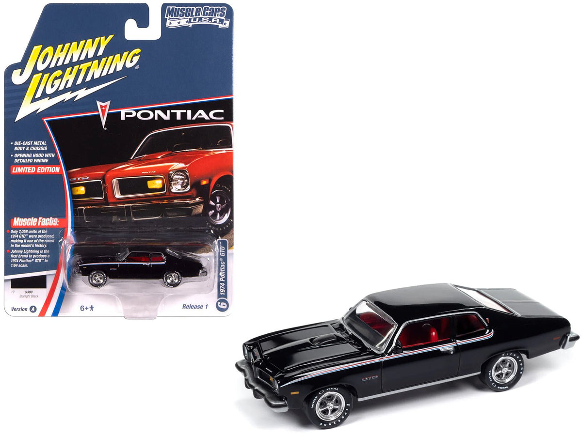 Rapid Vehicles 1974 Pontiac GTO Starlight Black with Red Interior "Muscle Cars USA" Series 1/64...
