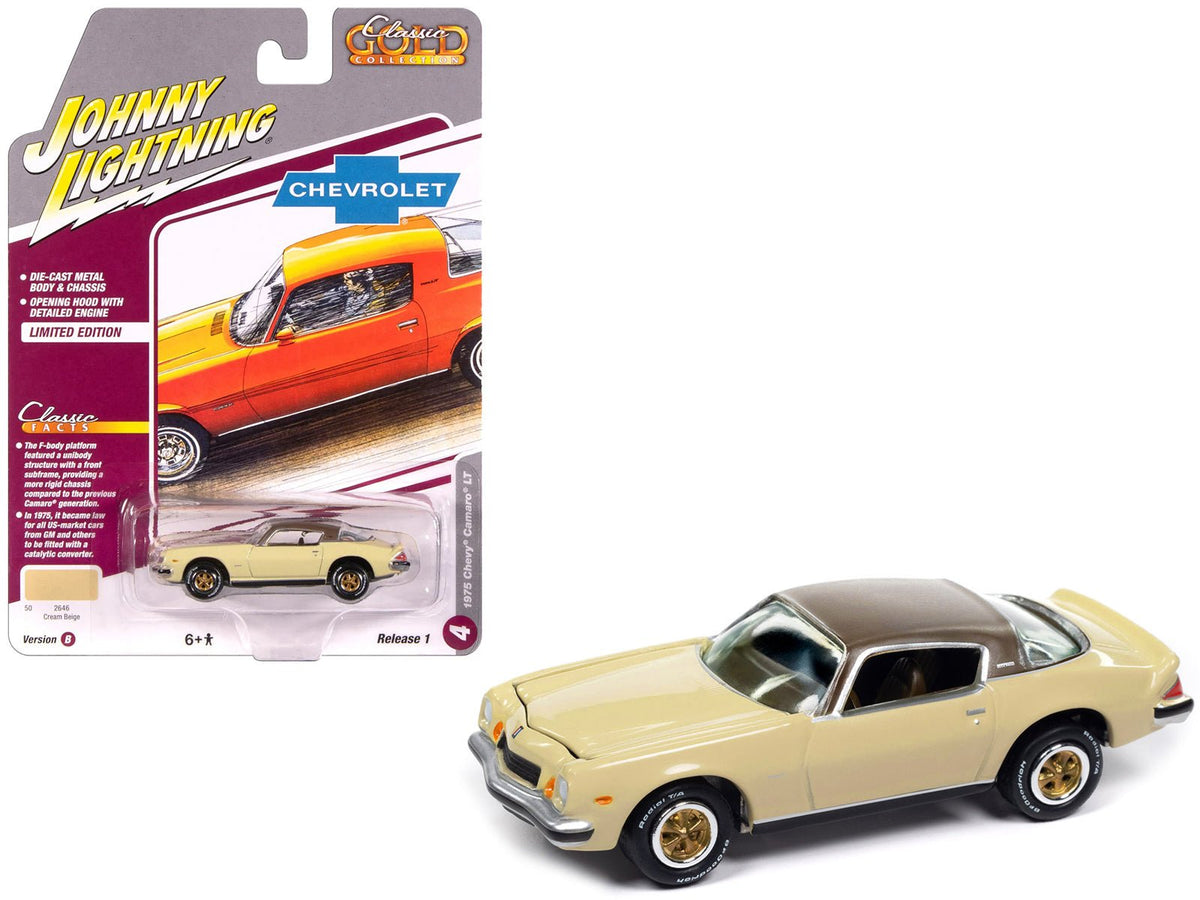 Rapid Vehicles 1975 Chevrolet Camaro LT Cream Beige with Brown Top "Classic Gold Collection" 1/64...