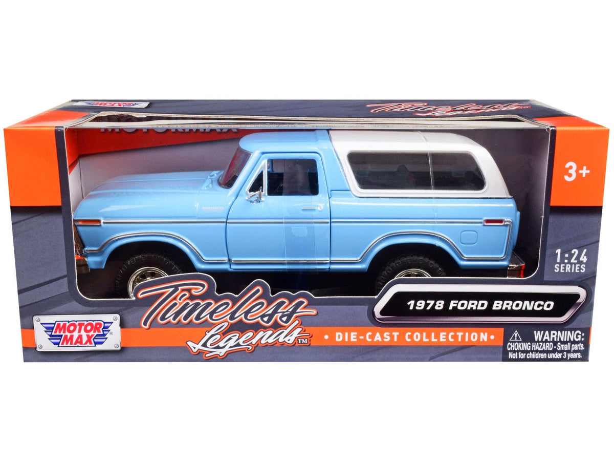 Rapid Vehicles 1978 Ford Bronco Custom Light Blue and White "Timeless Legends" Series 1/24...