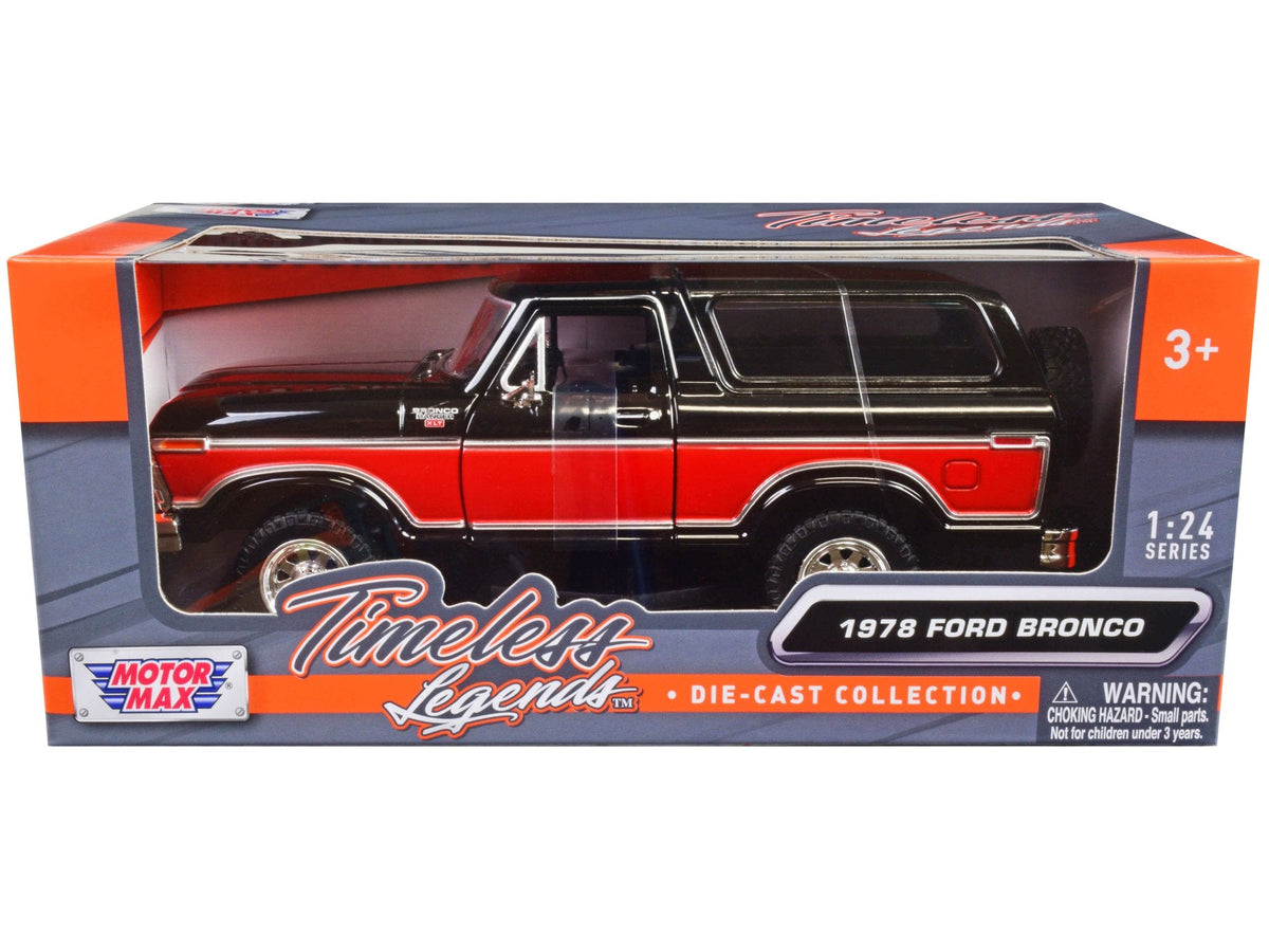 Rapid Vehicles 1978 Ford Bronco Ranger XLT with Spare Tire Black and Red "Timeless Legends"...