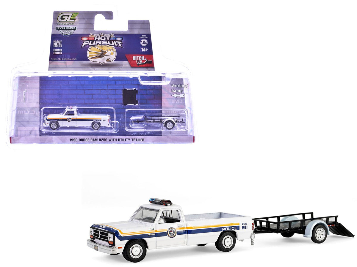 Rapid Vehicles 1990 Dodge Ram D250 Pickup Truck "Philadelphia PA Police Department" White with...