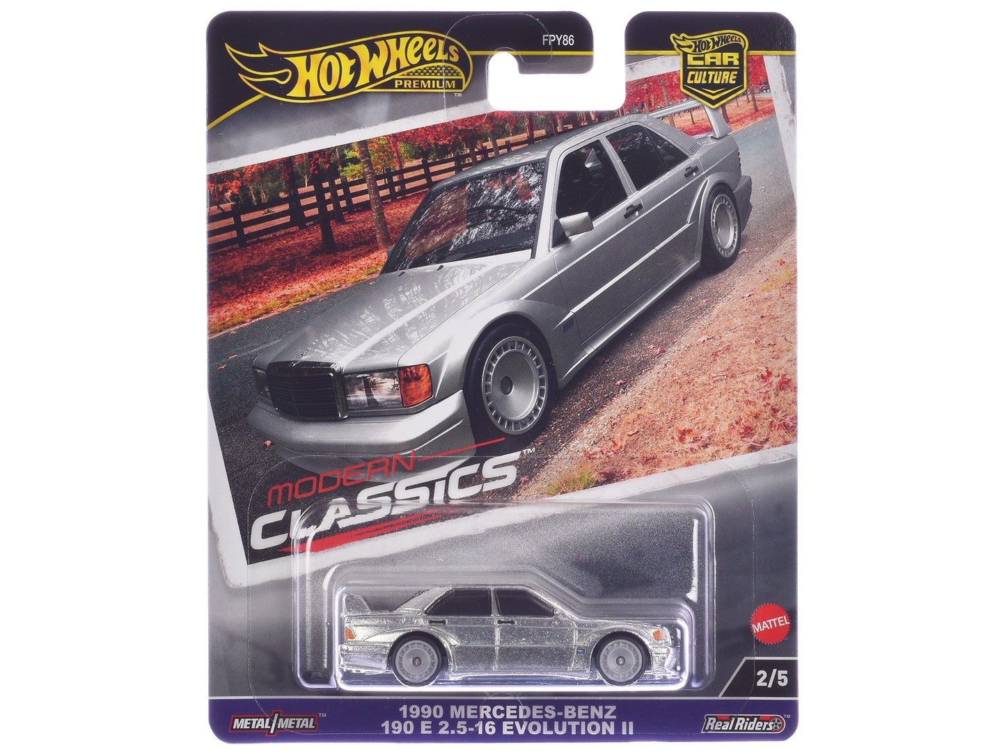 1990 Mercedes-Benz 190 E 2.5-16 Evolution II Silver Metallic "Modern Classics" Series Diecast Model Car by Hot Wheels free shipping USA