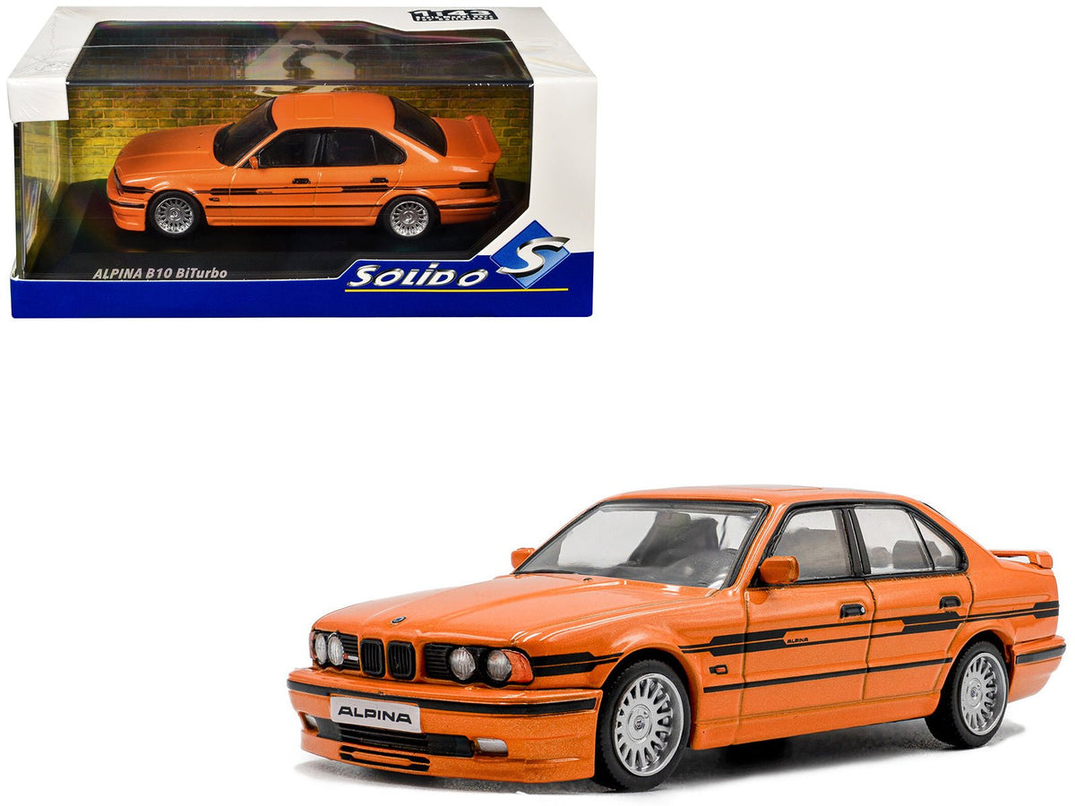 Rapid Vehicles 1994 BMW E34 Alpina B10 BiTurbo Orange Metallic with Black Stripes 1/43 Diecast...