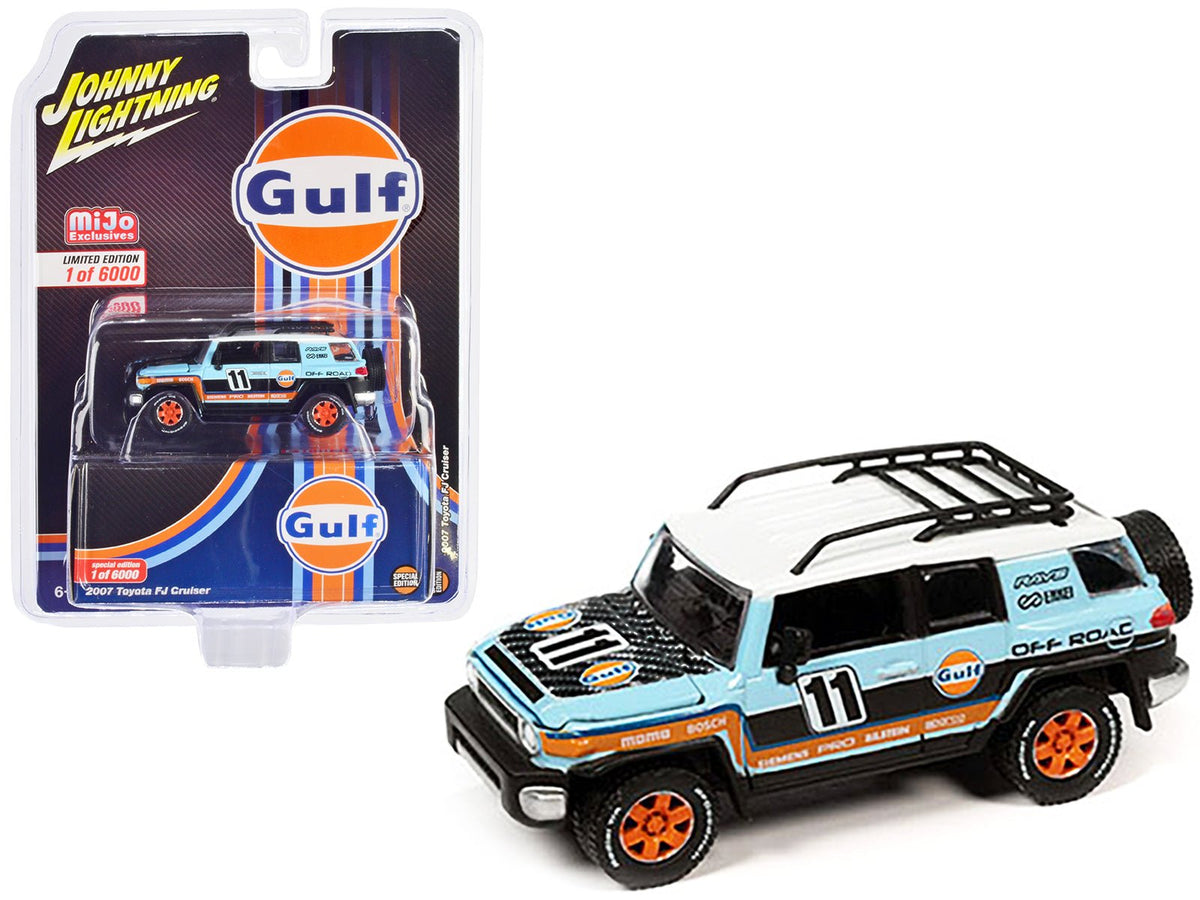 Rapid Vehicles 2007 Toyota FJ Cruiser #11 Light Blue "Gulf Oil" with Roofrack Limited Edition to...