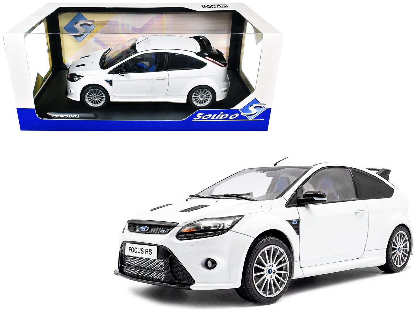2009 Ford Focus RS MK2 Frozen White 1/18 Diecast Model Car by Solido free shipping USA