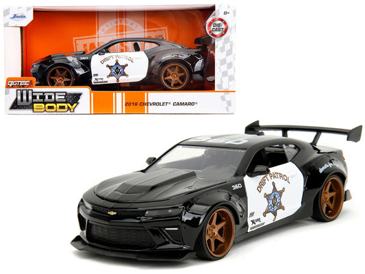 Rapid Vehicles 2016 Chevrolet Camaro Widebody Black and White "Drift Patrol" "Wide Body" Series...
