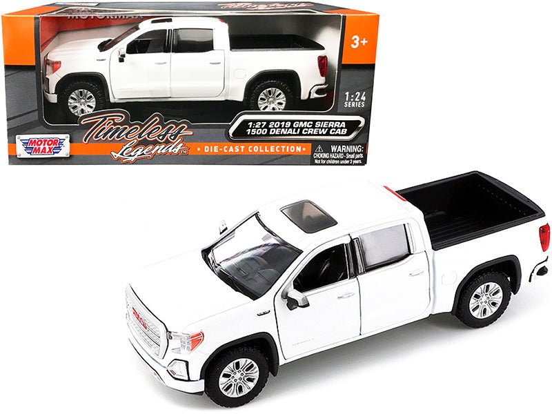 Rapid Vehicles 2019 GMC Sierra 1500 Denali Crew Cab Pickup Truck with Sunroof White "Timeless...