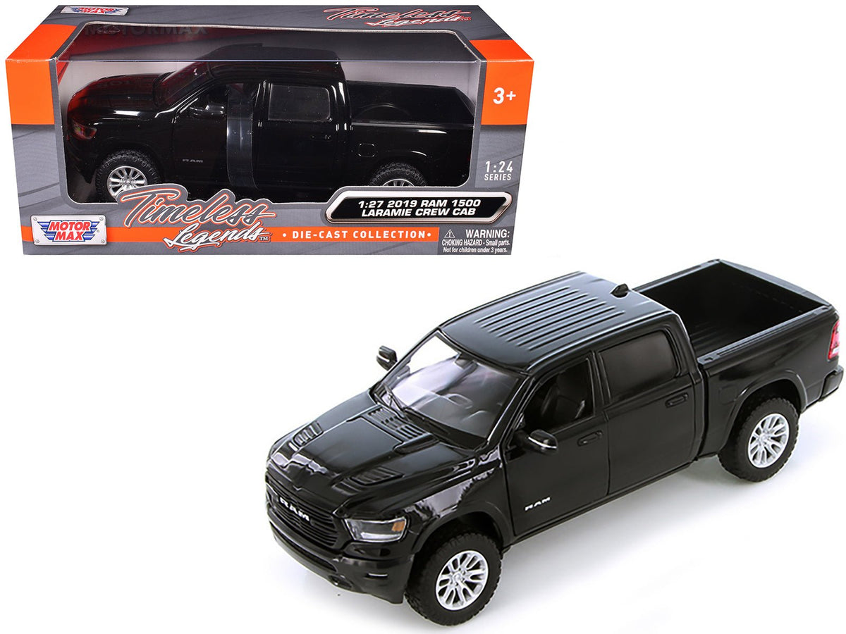 Rapid Vehicles 2019 RAM 1500 Laramie Crew Cab Pickup Truck Black 1/24 Diecast Model Car by...