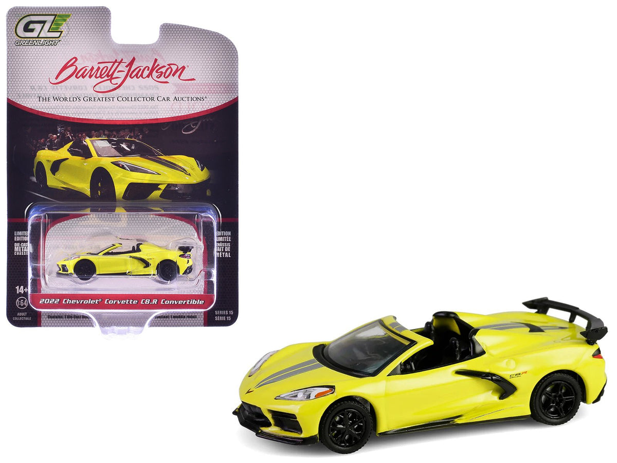 Rapid Vehicles 2022 Chevrolet Corvette C8.R Convertible Yellow with Silver Stripes...