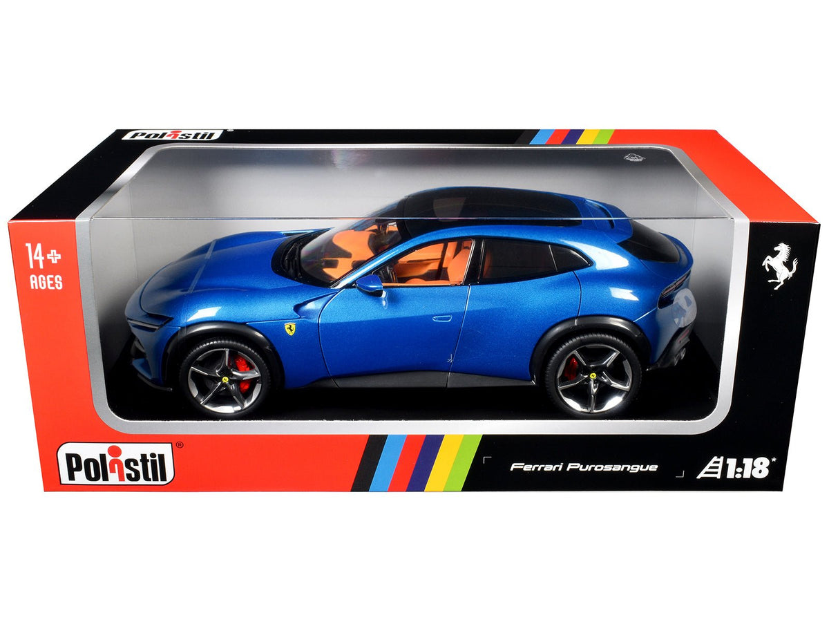Rapid Vehicles 2022 Ferrari Purosangue Blu Corsa Blue Metallic with Black Top and Orange Interior...